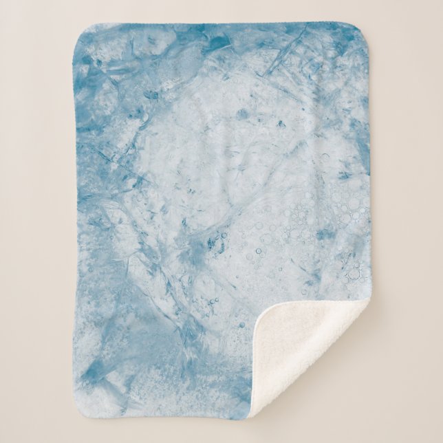 Manta Sherpa Colchón floral azul y blanco (Anverso)