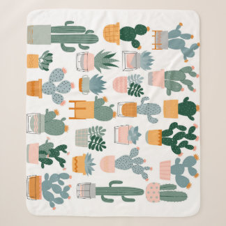 Manta Sherpa Colección Cactus en diseño de ollas