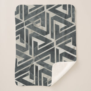 Manta Sherpa Colección neutral de la teja - geométrica
