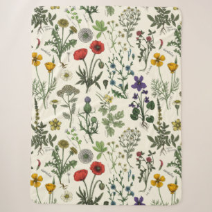 Manta Sherpa Collage de flores silvestres