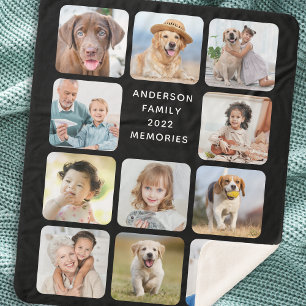 Manta Sherpa Collage de fotos 11 personalizado cree el suyo pro