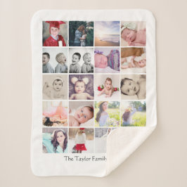 Manta Sherpa Collage de fotos 20 foto Uno de un tipo personaliz