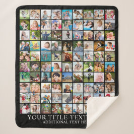 Manta Sherpa Collage de fotos 90 Cuadrado de imágenes color Per