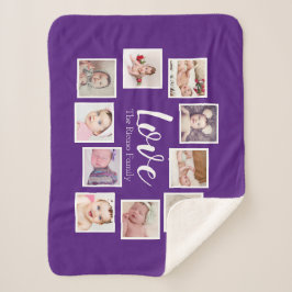 Manta Sherpa Collage de fotos AMOR Tema único personalizado