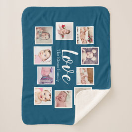 Manta Sherpa Collage de fotos AMOR Tema único personalizado
