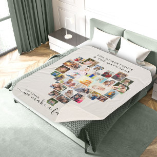 Manta Sherpa Collage de fotos cardíaco juntos hacemos una famil