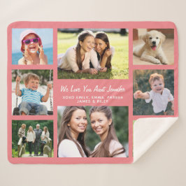 Manta Sherpa Collage de fotos de la tía 8