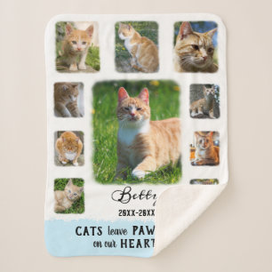 Manta Sherpa Collage de fotos de Personalizado de gato Bordes F