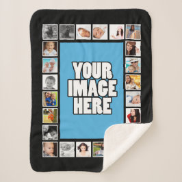 Manta Sherpa Collage de fotos DIY personalizado