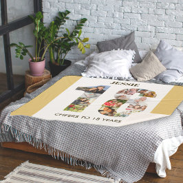 Manta Sherpa Collage de fotos en el número 18 Neutral 18º cumpl