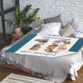 Manta Sherpa Collage de fotos en la forma número 18 para el cum