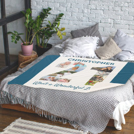 Manta Sherpa Collage de fotos en la forma número 21 para el cum