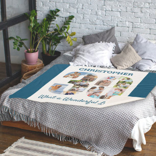 Manta Sherpa Collage de fotos en la forma número 30 para el cum