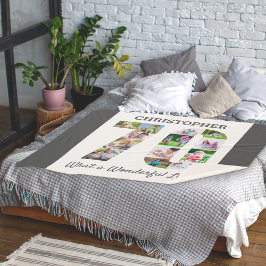 Manta Sherpa Collage de fotos en la forma número 70 para el cum