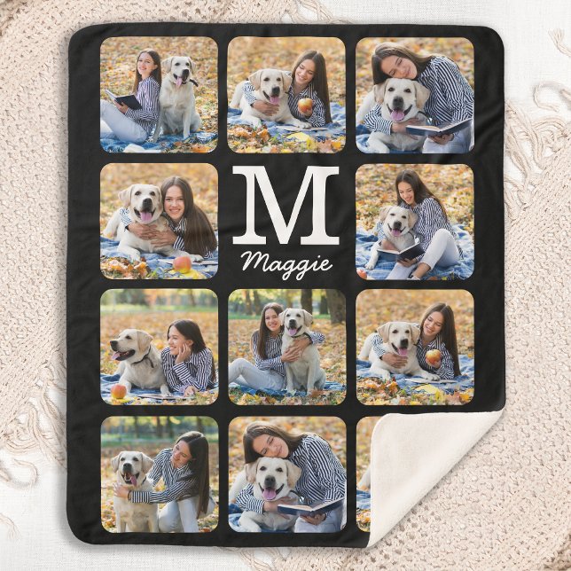 Manta Sherpa Collage de fotos Mascota moderno Personalizado Per (Subido por el creador)
