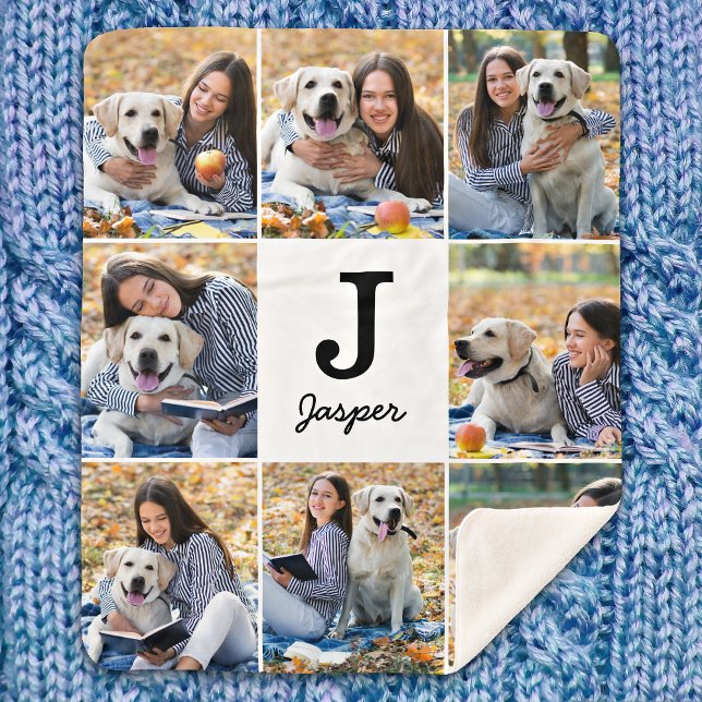 Manta Sherpa Collage de fotos Mascota personalizado de perro am (Subido por el creador)