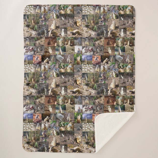 Manta Sherpa Collage de fotos Meerkat, (Anverso)