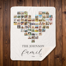 Manta Sherpa Collage de fotos moderno elegante y familiar en fo