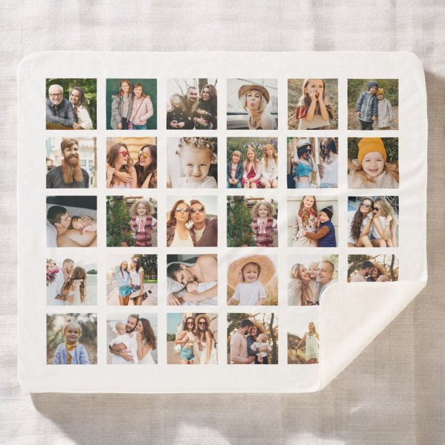 Manta Sherpa Collage de fotos negro simple 30 imagen personaliz (Subido por el creador)