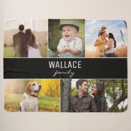 Manta Sherpa Collage de fotos personalizable de familia Keepsak