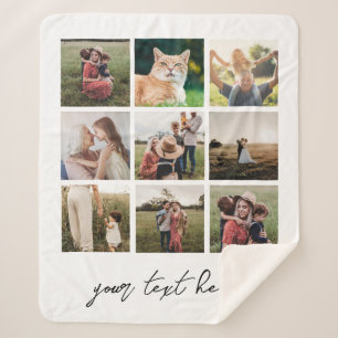 Manta Sherpa Collage de fotos personalizadas de personalizado