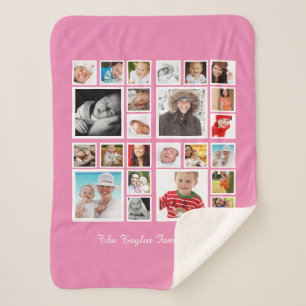 Manta Sherpa Collage de fotos personalizado
