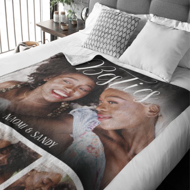 Manta Sherpa Collage de fotos personalizado de Besties (Subido por el creador)