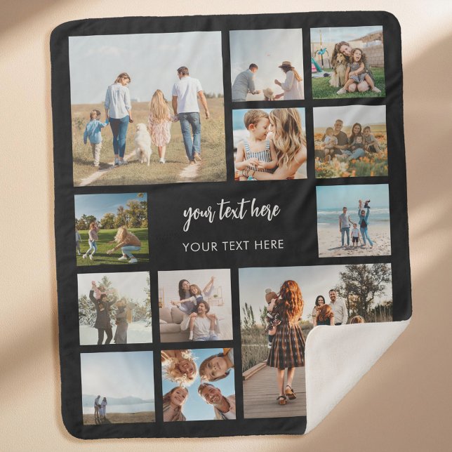 Manta Sherpa Collage de fotos personalizado moderno (Subido por el creador)