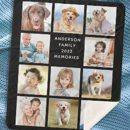 Manta Sherpa Collage de fotos simple personalizado 11 imágenes