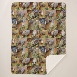 Manta Sherpa Collage de fotos Wombat,