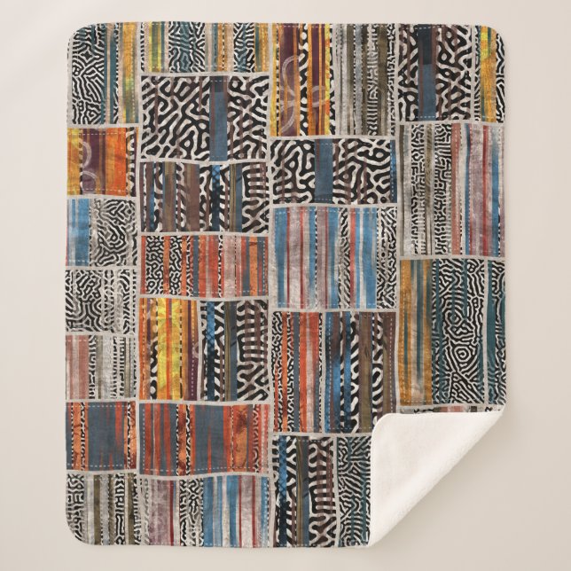 Manta Sherpa Collage de trabajo en mosaico: Extravaganza del pa (Anverso)