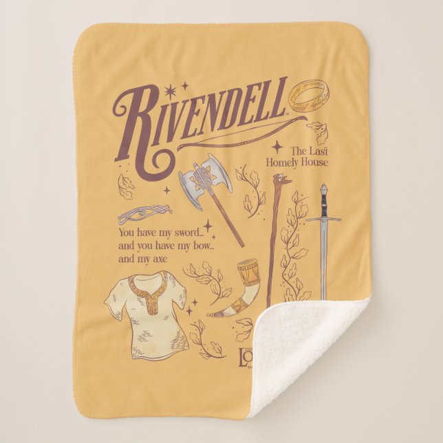 Manta Sherpa Collage Gráfico de Acuarela RIVENDELL™ (Anverso)