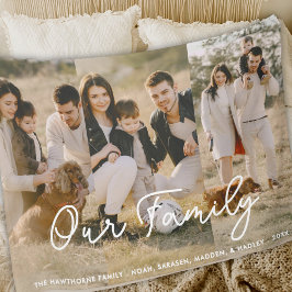 Manta Sherpa Collage moderno de guiones familiares elegante