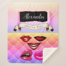 Manta Sherpa Collage retro moderno y negrita