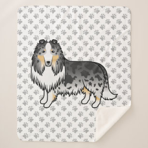 Manta Sherpa Collie Áspero Blue Merle Perro de Dibujos Animados