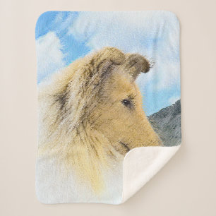 Manta Sherpa Collie in Mountains (Rough) Pintura - Perro Art