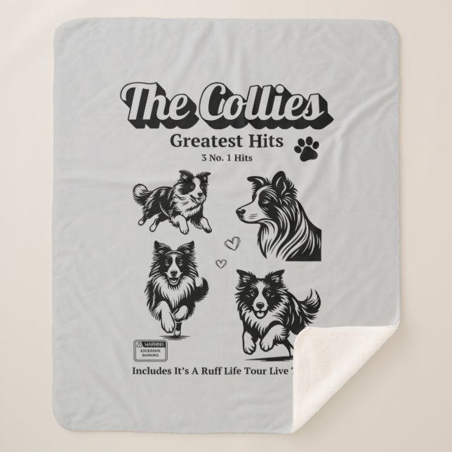 Manta Sherpa Collies love dogs Collies álbum Sherpa Blanket (Anverso)