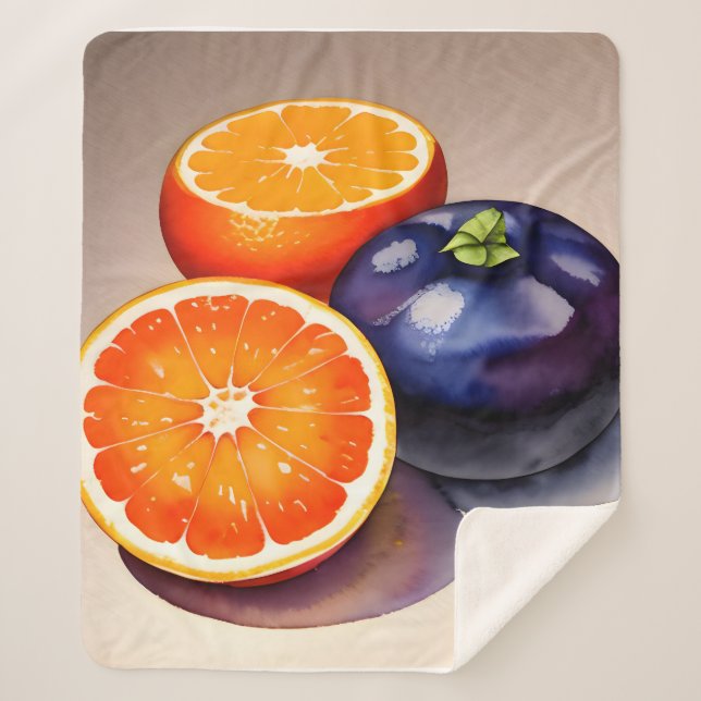 Manta Sherpa Color de agua brillante naranja (Anverso)