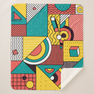 Manta Sherpa Color geométrico: patrón abstracto.