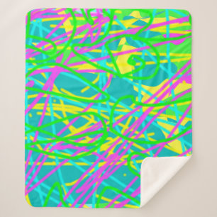 Manta Sherpa Color Mis sueños Scribble Patrón Artesanía expresi