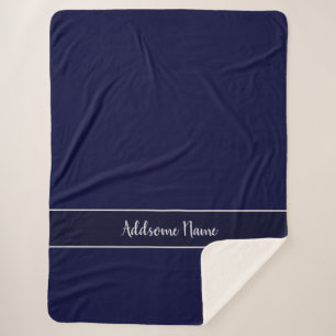 Manta Sherpa Color sólido estilo marino moderno azul