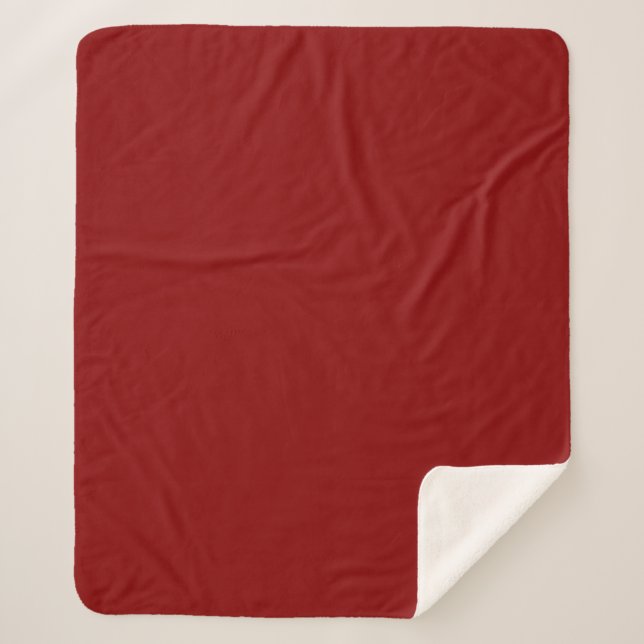 Manta Sherpa Color Sólido Rojo Oscuro (Anverso)