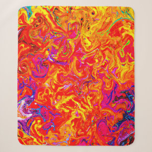 Manta Sherpa Colores de Lava en Negrita Diseño Abstracto