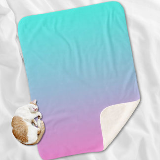 Manta Sherpa Colores de sirena gradiente rosa morado aqua oscur