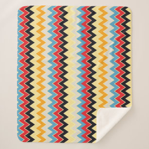 Manta Sherpa Colores Líneas Zigzag