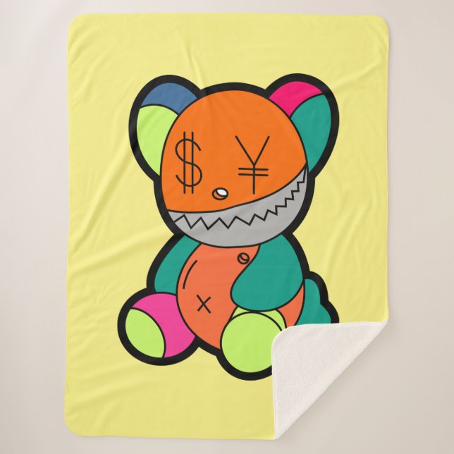 Manta Sherpa Colorful bear (Anverso)