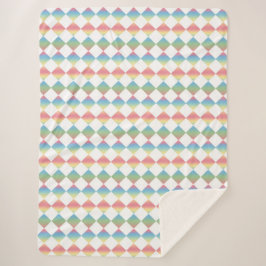 Manta Sherpa Colorful Checker Diamond Pattern