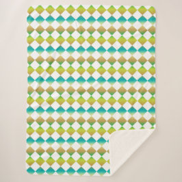 Manta Sherpa Colorful Checker Diamond Pattern