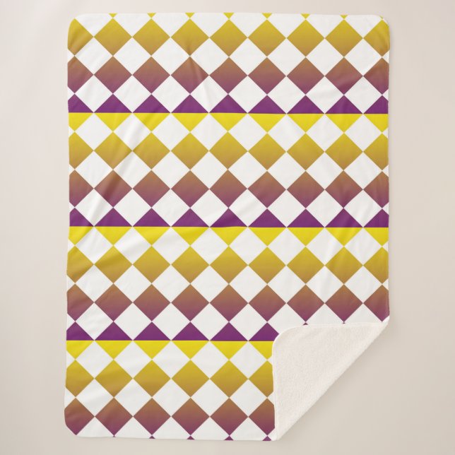 Manta Sherpa Colorful Checker Diamond Plaid Seamless Pattern (Anverso)