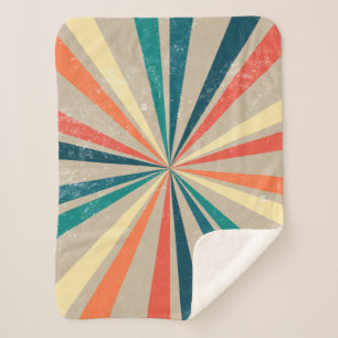 Manta Sherpa Colorido arcoiris retro